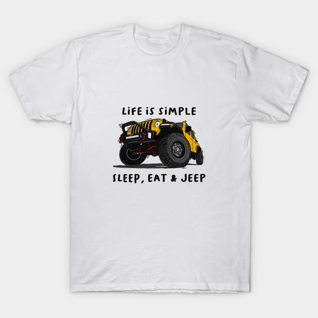 American Jeep Yellow T-Shirt by 4x4 Sketch